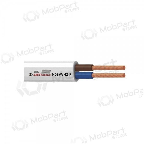 Flexibele kabel Lietkabelis OMYp 2x1.0 mm² koperen PVC CPR Eca 300 v 100 m rol.