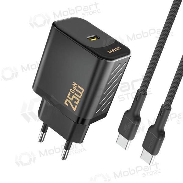 Oplader Dudao A27C GaN 25W USB-C + USB-C naar USB-C kabel 1.0m zwart
