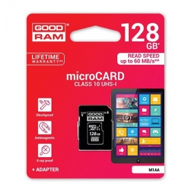 Geheugenkaart GOODRAM MicroSD 128Gb (class 10) + SD adapter