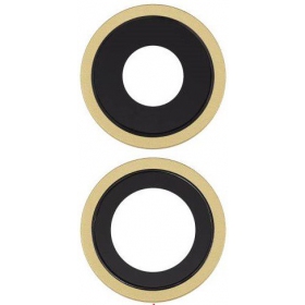 Apple iPhone 11 camera glas (2stuks) (geel) (met een frame)