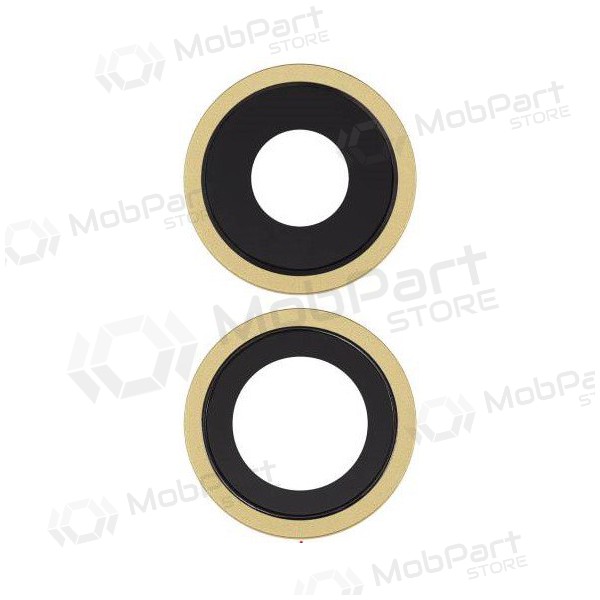 Apple iPhone 11 camera glas (2stuks) (geel) (met een frame)