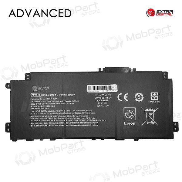 HP PP03XL, 3400mAh laptop batterij, Advanced
