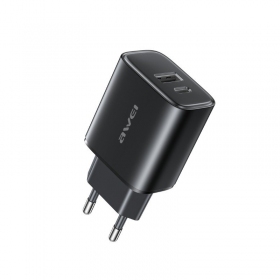 Telefoonoplader Awei PD85-EU 22.5 W USB-C + USB-A zwart
