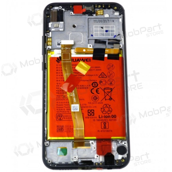 Huawei P20 Lite scherm (zwart) (met een frame en batterij) (service pack) (origineel)