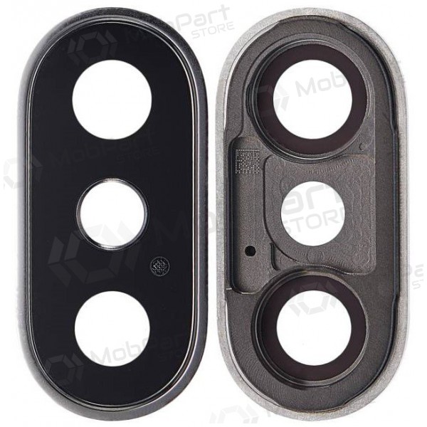 Apple iPhone X camera glas (zilverachtig) (met een frame)