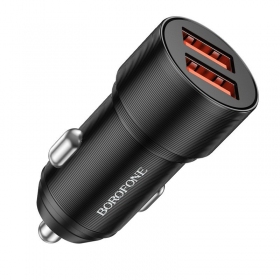 Lader automobilinis Borofone BZ19B 2xUSB-A QC3.0 36W zwart