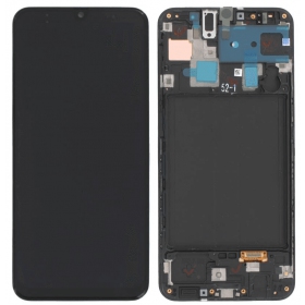 Samsung Galaxy A30 scherm (zwart) (met een frame) (origineel)