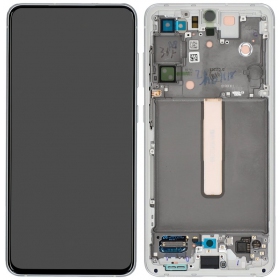 Samsung Galaxy S21 FE 5G scherm (wit) (met een frame) (origineel)