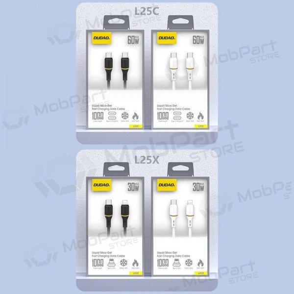 Lightning kabel Dudao L25X USB-C naar Lightning 1 m 30 W wit