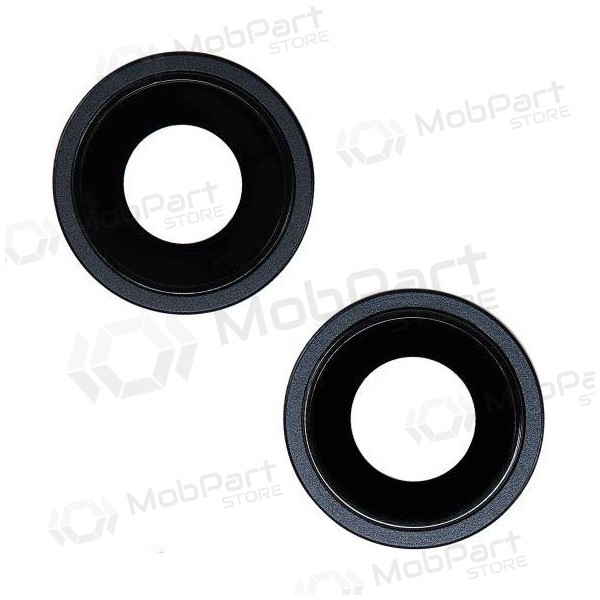 iPhone 14 / 14 Plus camera glas (2stuks) (zwart) (met een frame)