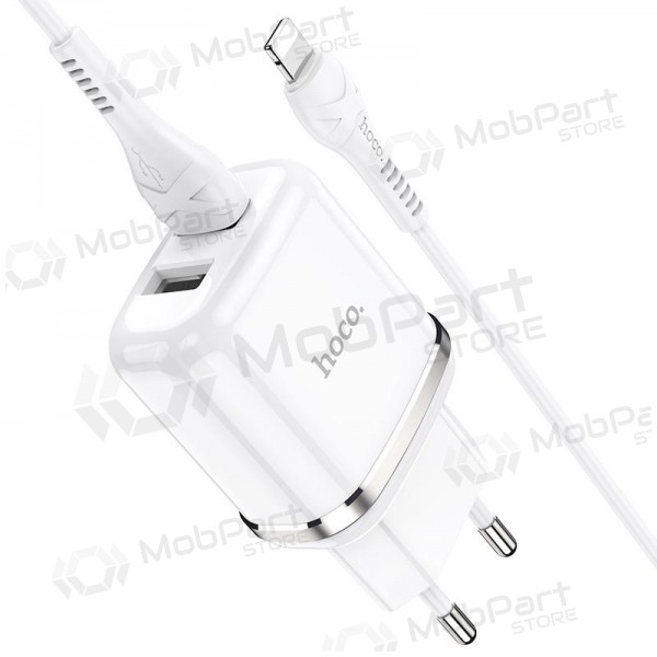 Lader Hoco N4 X 2 USB  jungtimis + Lightning (2.4A) (wit)