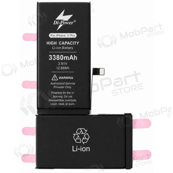 Apple iPhone 11 Pro batterij, accu Di-Power 3380 mAh (verhoogde capaciteit)
