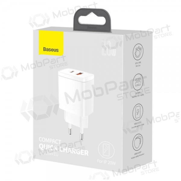 Lader Baseus USB + Type-C 20W CCXJ-B02 (wit)