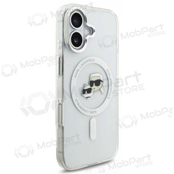 Apple iPhone 17 hoesje - Karl Lagerfeld IML K&CH Heads Metal Frame MagSafe (transparant)