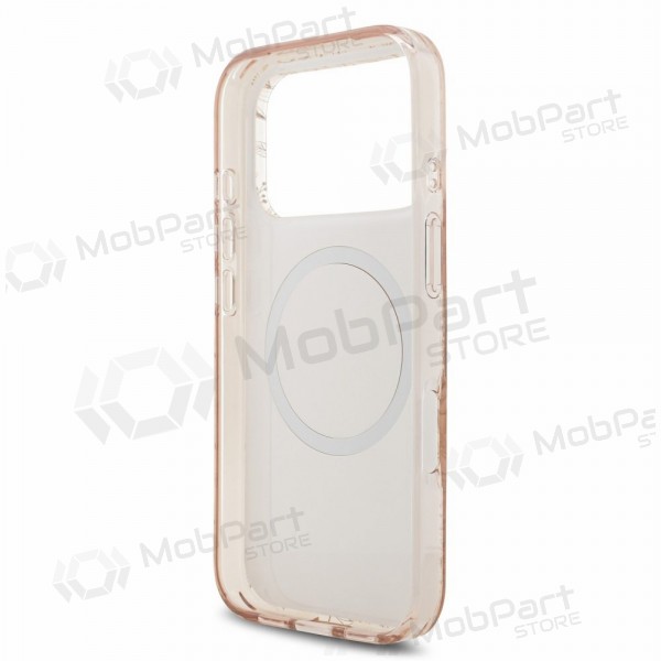 Apple iPhone 18 Pro Max hoesje - Guess IML Flowers Allover Strap MagSafe (roze)