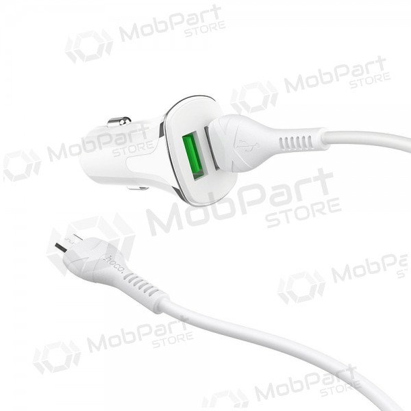 Lader automobilinis Hoco Z31 Quick Charge 3.0 (3.4A) x 2 USB + microUSB (wit)