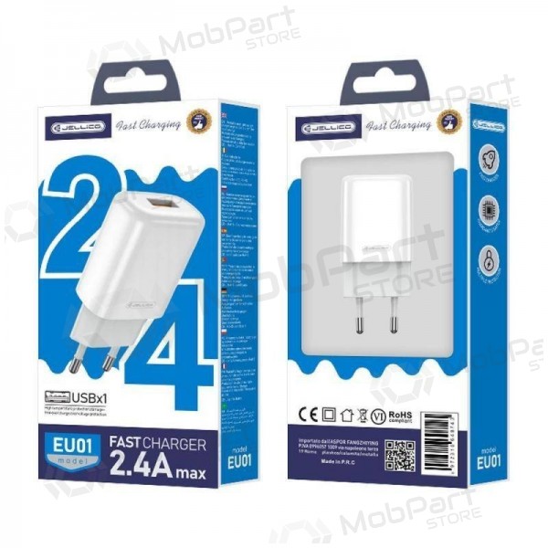 Lader buitinis Jellico EU01 2.4A USB wit