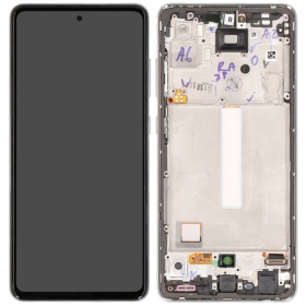 Samsung Galaxy A52 scherm (wit) (met een frame) (origineel)