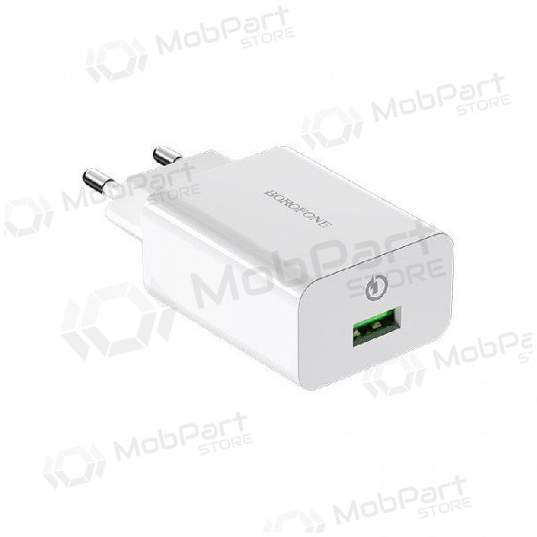 Lader BOROFONE BA20A Sharp USB + Type-C kabel (5V 2.1A) (wit)