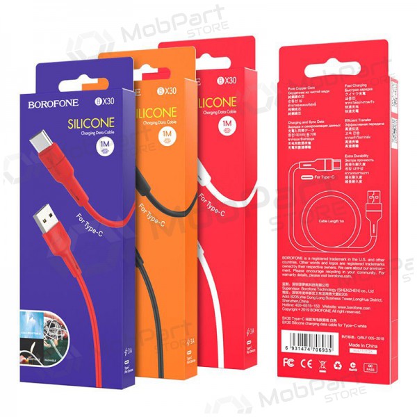 USB kabel Borofone BX30 Type-C 1.0m (wit)
