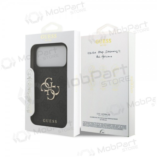 Apple iPhone 18 Pro hoesje - Guess PU 4G Metal Logo (grijs)