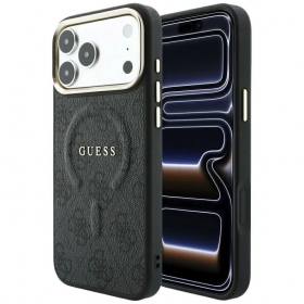 Apple iPhone 18 Pro Max hoesje - Guess PU Leather 4G Gold Frame Embossed MagSafe