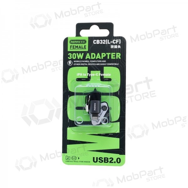 Adapter Remax CB32 Lightning naar USB-C USB 2.0 wit