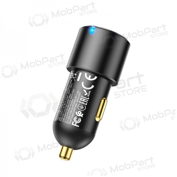 Hoco NZ6 45 W PD 2x USB-C + USB-A autolader zwart
