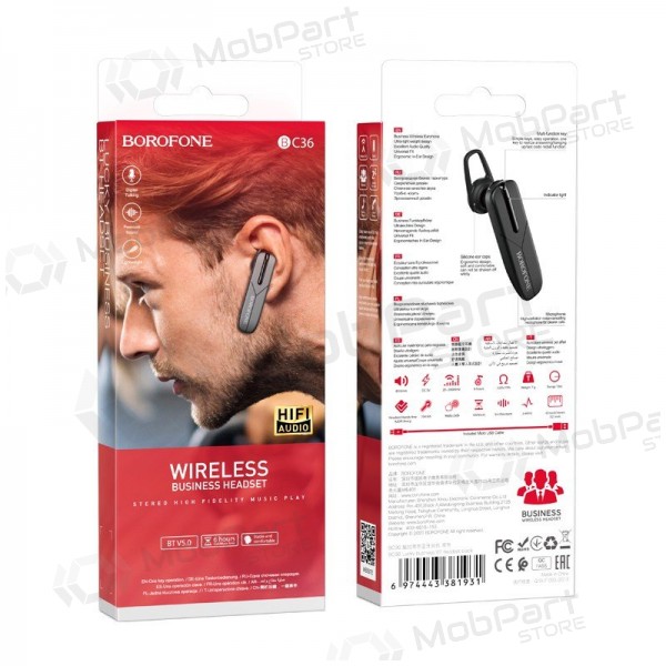 Draadloze handsfree Borofone BC36 zwart