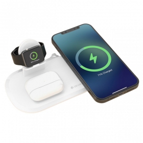 Lader draadloze Devia 3in1 Smart Phone, Apple Watch, Airpods (wit)