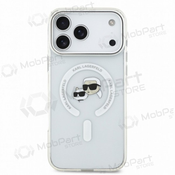 Apple iPhone 18 Pro hoesje - Karl Lagerfeld IML K&CH Heads Metal Frame MagSafe (transparant)