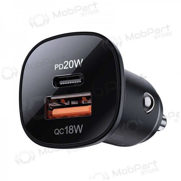 Lader automobilinis Acefast B1 Mini 38W USB-C+USB-A zwart