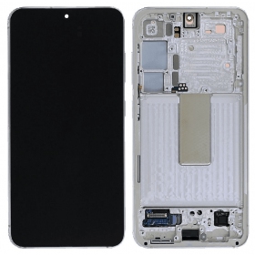 Samsung Galaxy S23 scherm (kreminė) (met een frame) (origineel)