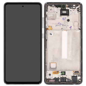 Samsung Galaxy A52 scherm (zwart) (met een frame) (origineel)