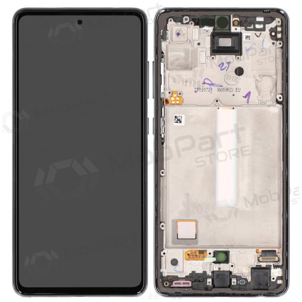 Samsung Galaxy A52 scherm (zwart) (met een frame) (origineel)