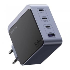 Ugreen X565 100 W GaN netwerklader 3x USB-C + USB-A grijs