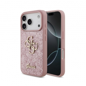 Apple iPhone 18 Pro hoesje - Guess PU Fixed Glitter 4G Metal Logo