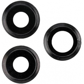 Apple iPhone 11 Pro / 11 Pro Max camera glas (3stuks) (zwart) (met een frame)