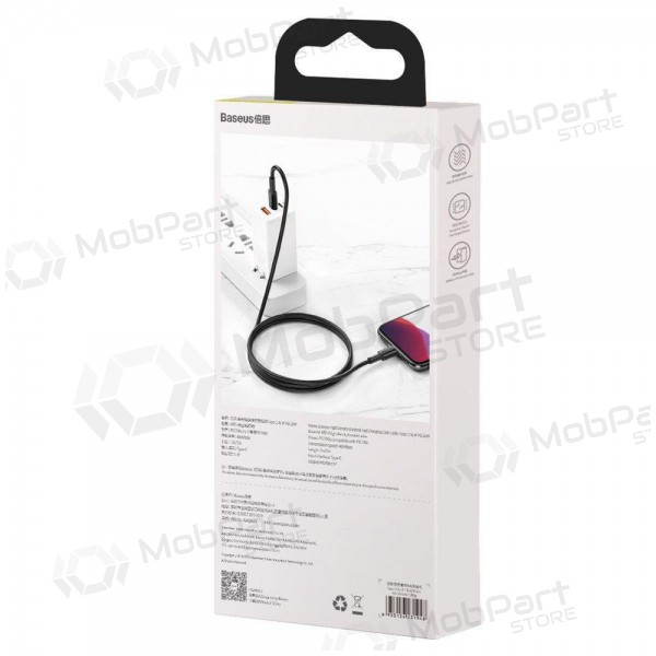 USB kabel Baseus High Density Braided Fast Data PD 20W Type-C - Lightning 1.0m (zwart) CATLGD-01