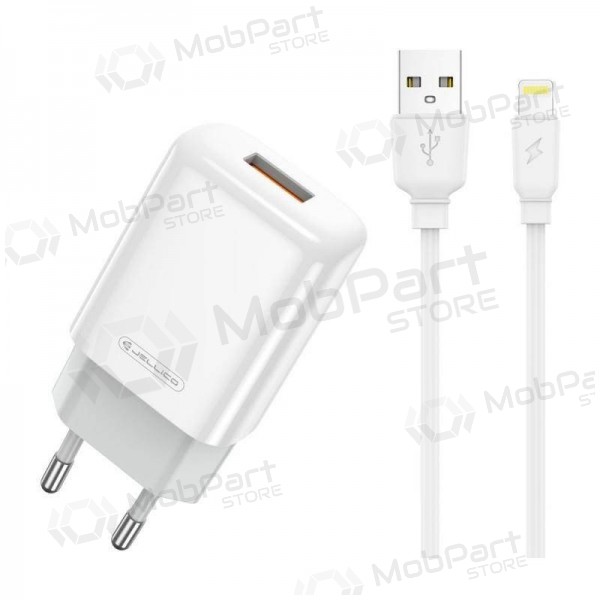 Lader buitinis Jellico EU01 2.4A USB + Lightning wit