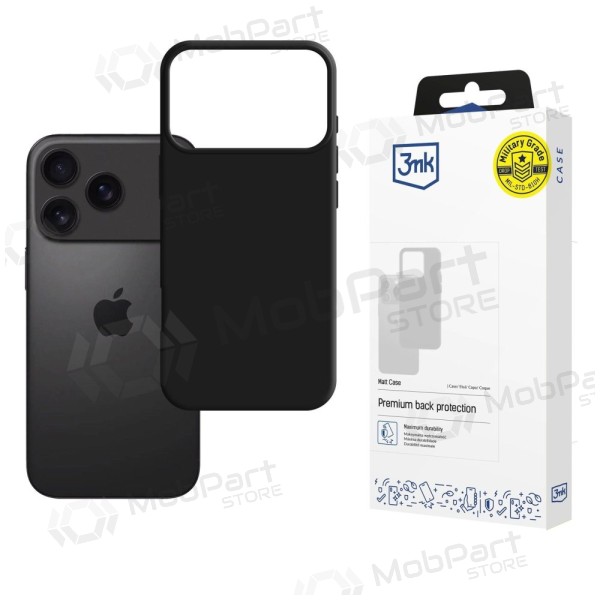 Apple iPhone 17 Pro, 18 Pro hoesje - 3MK Matt Case (zwart)