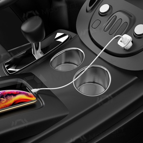 Lader automobilinis Borofone BZ12 USB + Lightning (2.4A) (wit)