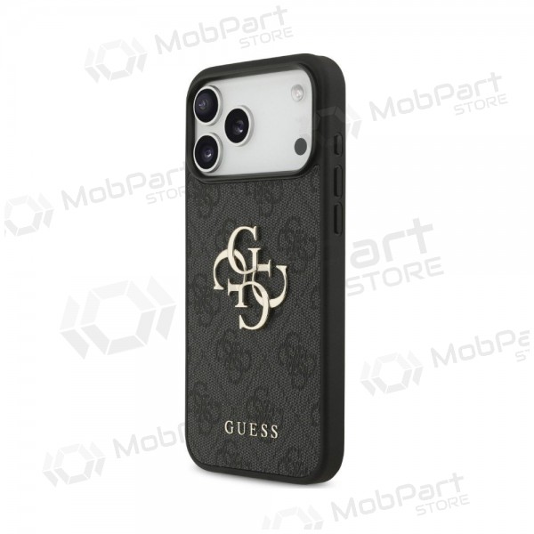 Apple iPhone 18 Pro hoesje - Guess PU 4G Metal Logo (grijs)