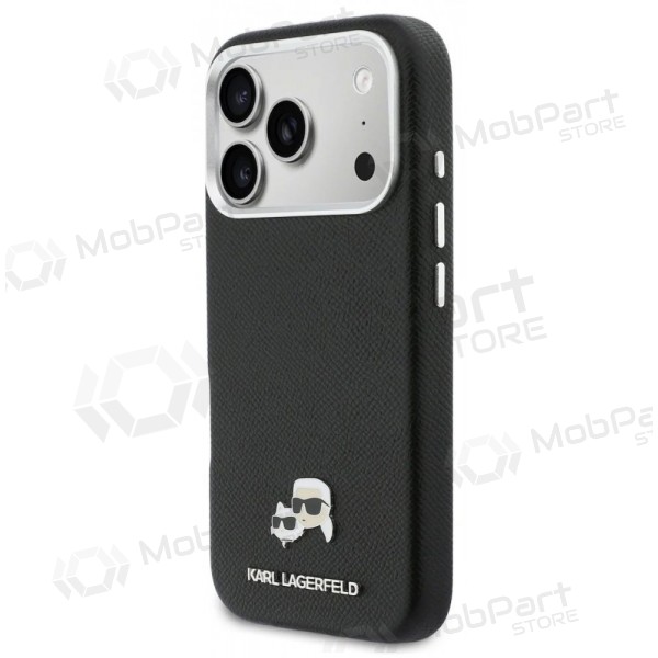 Apple iPhone 17 Pro hoesje - Karl Lagerfeld PU Karl and Choupette Heads Pins MagSafe (zwart)