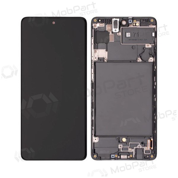 Samsung Galaxy A71 scherm (zwart) (met een frame) (origineel)