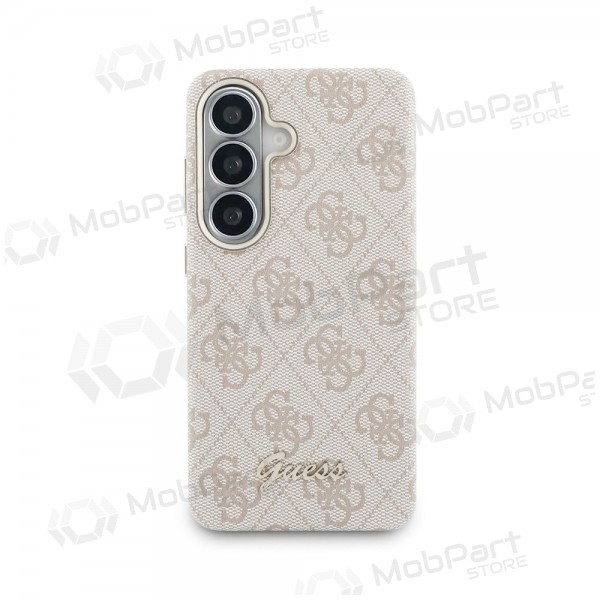 Samsung Galaxy S26 hoesje - Guess PU 4G Script Metal Logo Magnetic (roze)