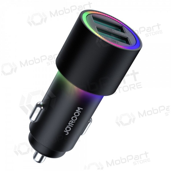 Lader automobilinis Joyroom JR-CL10 LED 2xUSB 24W (zwart)