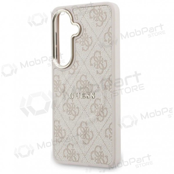Samsung Galaxy S26 hoesje - Guess PU Leather 4G Gold Frame Magnetic (roze)