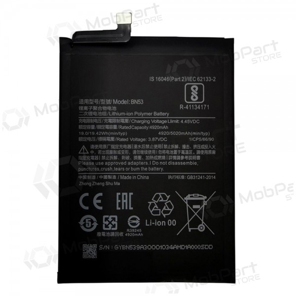 Xiaomi Redmi Note 9 Pro Max, Redmi Note 10 Pro batterij, akumuliatorius (BN53)