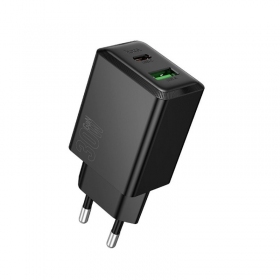 Telefoonoplader Hoco N71 30 W GaN USB-C + USB-A zwart
